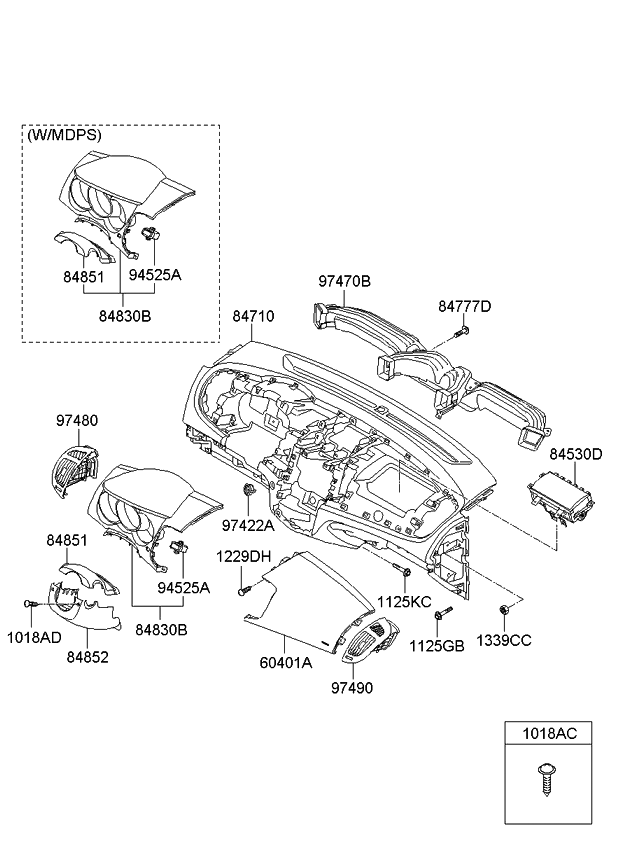 Kia 848301M450BNN Panel Assembly-Cluster Facia