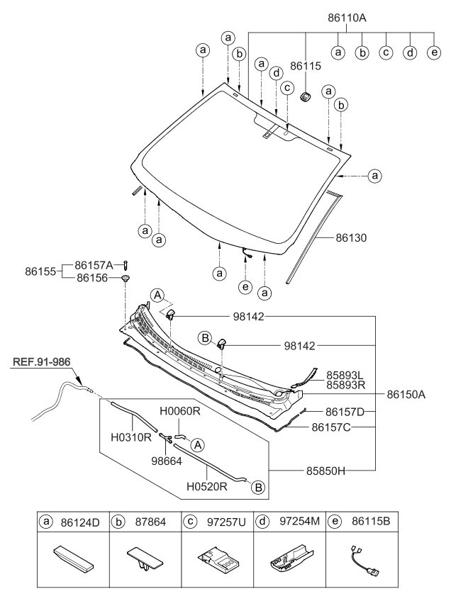 Kia 861301M201 Moulding-Windshield