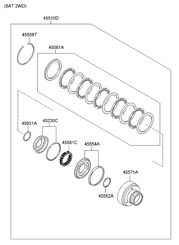 Kia 4558123800 Spring-Disk Clutch Return
