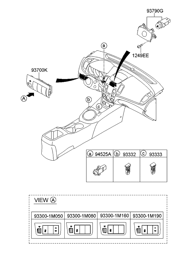 Kia 933001M190WK Switch Assembly-Crash Pad Lower LH