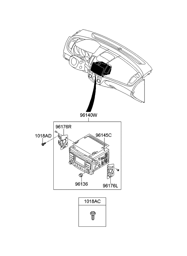 Kia 961501M225WK Audio Assembly