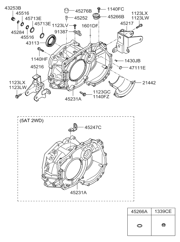 Kia 4523123750 Converter Housing 4523123750 Kia Converter Housing