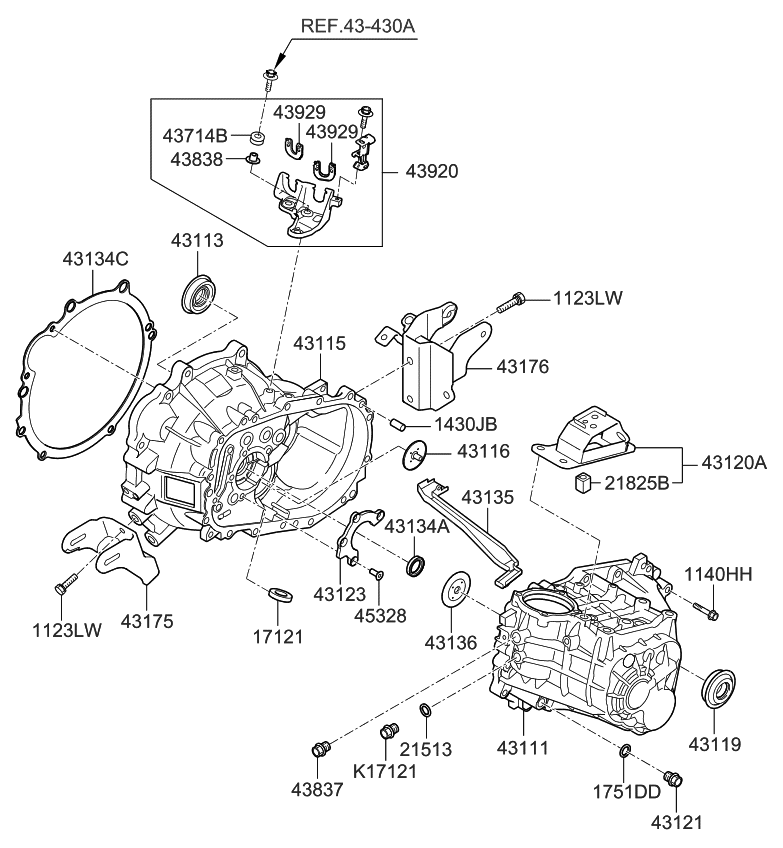 Kia 4317632320 Bracket-Roll Support