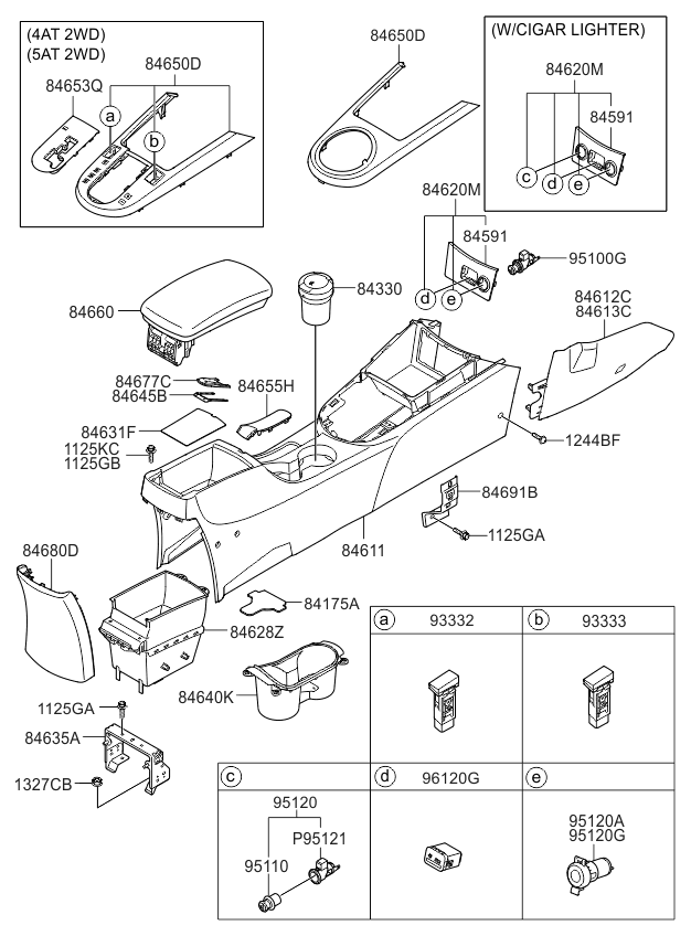 Kia 846051M130WK Cover Assembly-Console U