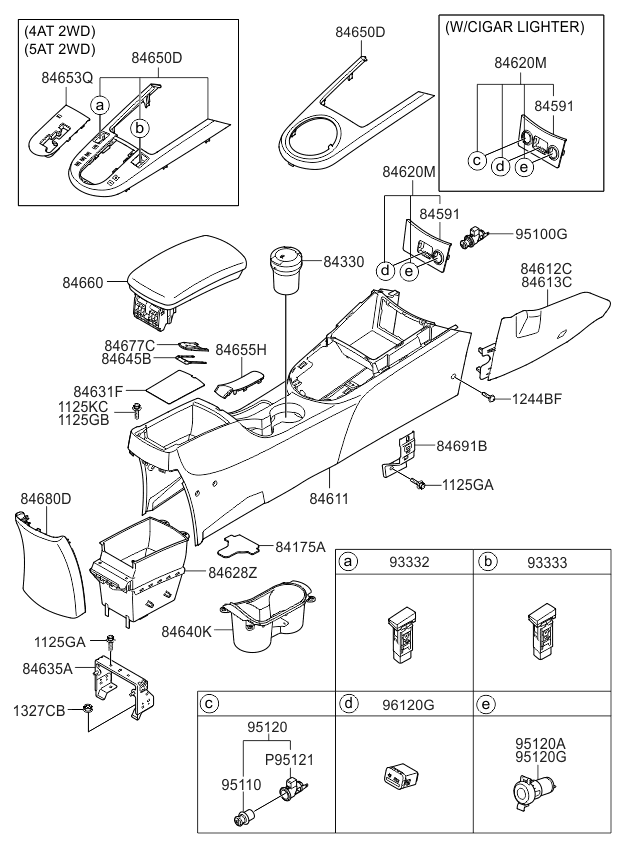 Kia 846051M015DAJ Cover Assembly-Console U