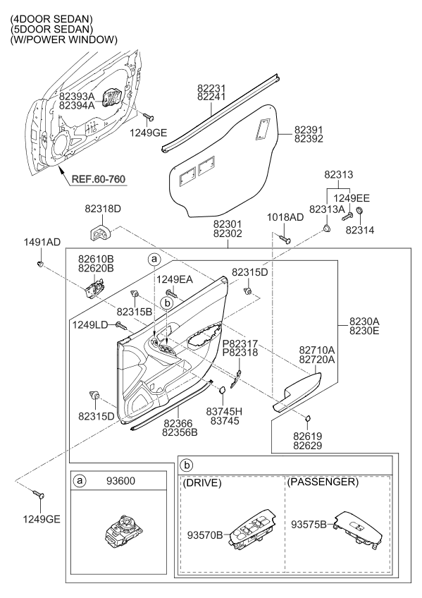 Kia 826191M010WK Cap-Front Door Inside,RH