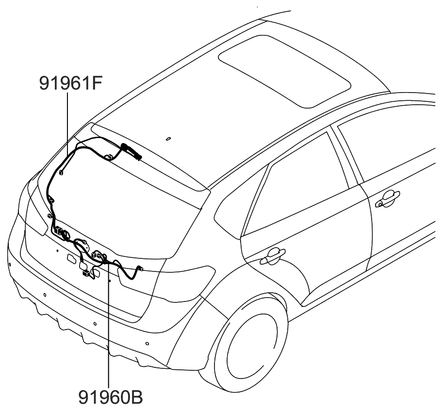 Kia 916801M020 Wiring Assembly-Tail Gate