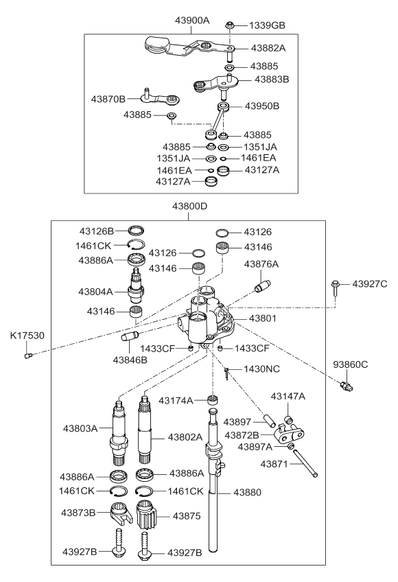 Kia 4380424300 Arm-Transmission Con