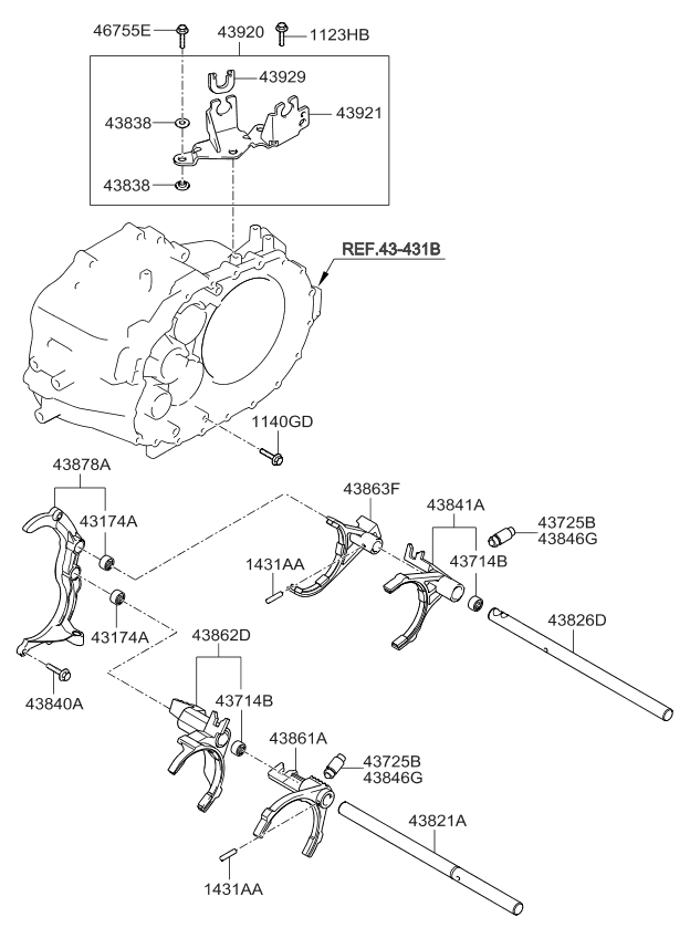 Kia 4392024340 Bracket Assembly-Shift Cable