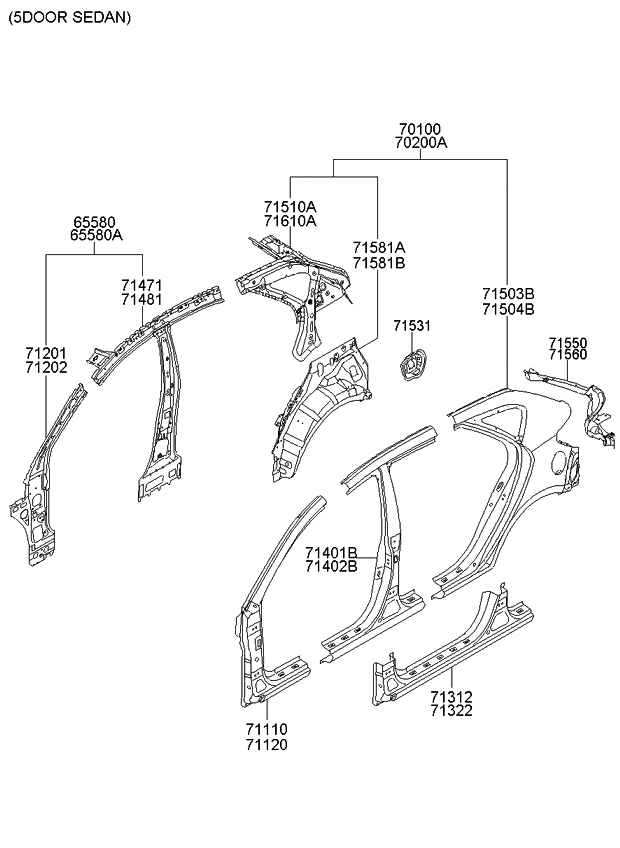 Kia 715501M500 Extension Assembly-Quarter Outer
