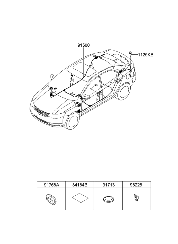 Kia 915151M010 Wiring Assembly-Floor