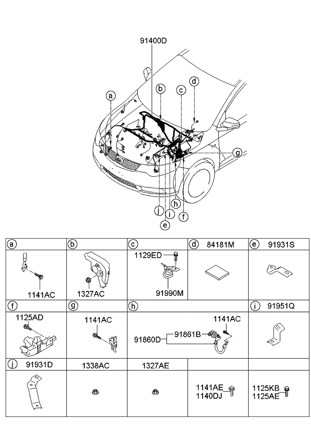 Kia 913801M210 Wiring Assembly-Control