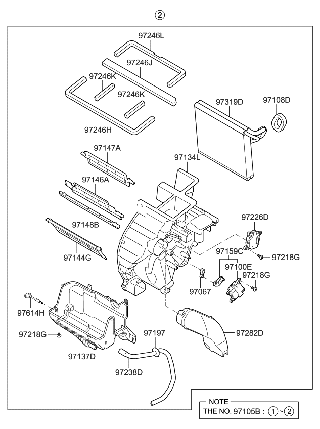 Kia 972051M200 Heater & EVAPORATOR