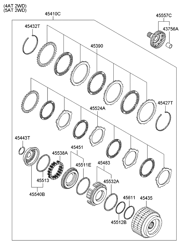 Kia 4551423800 Retainer-Reverse Clutch