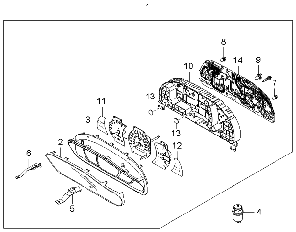 Kia 940013E071 Cluster Assembly-Instrument