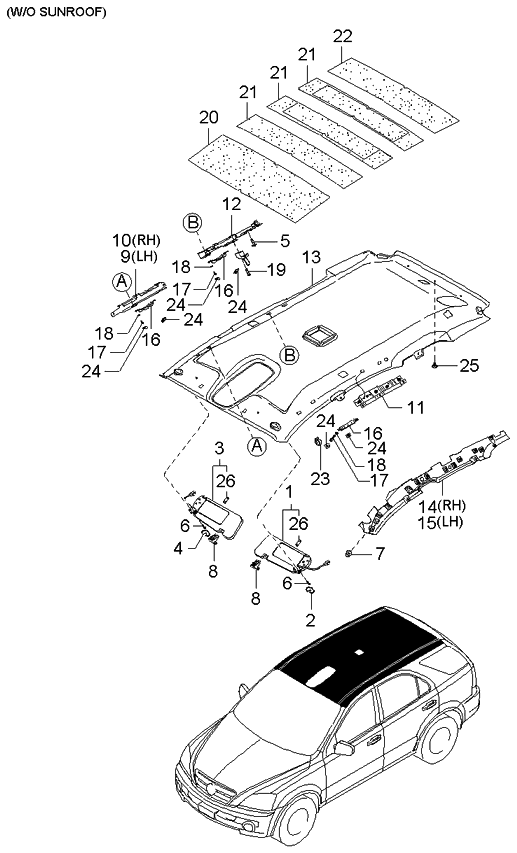 Kia 853933E00044 Cover-Roof Assist Handle