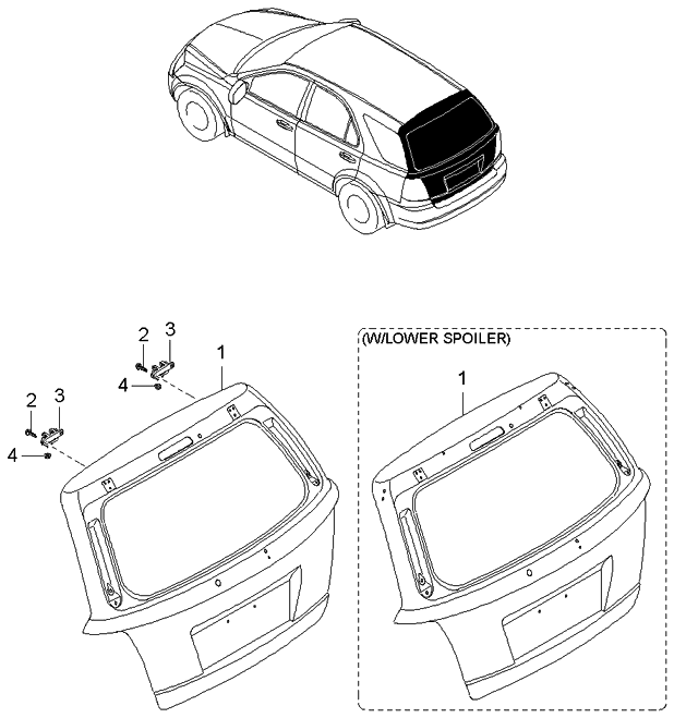 Kia 797703E000 Hinge Assembly-Tail Gate