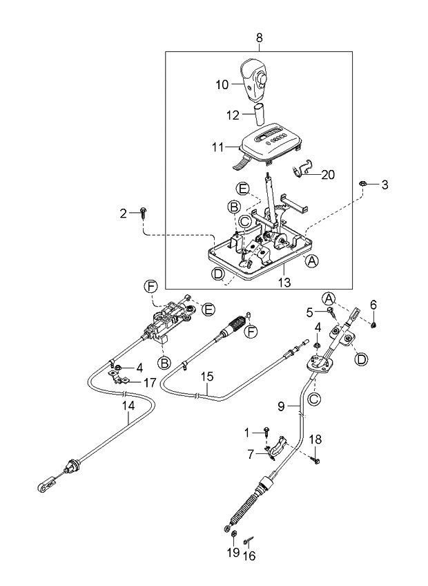 Kia 467203E200 Bracket-Select Cable