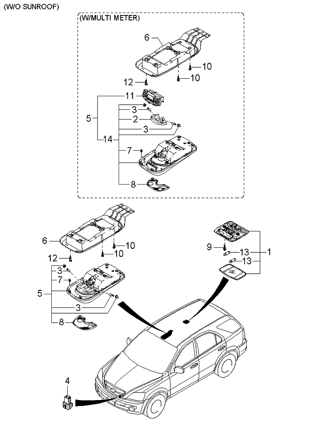 Kia 928103E01144 Lamp Assembly-Front Room