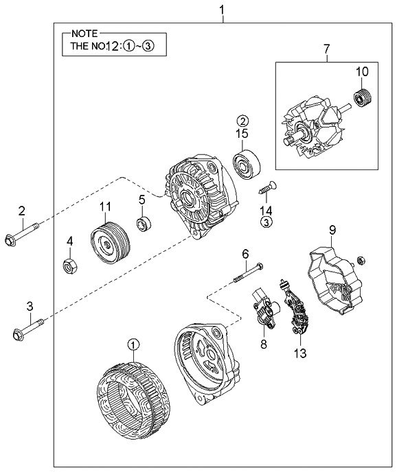 Kia 3736039450 RECTIFIER & Bracket