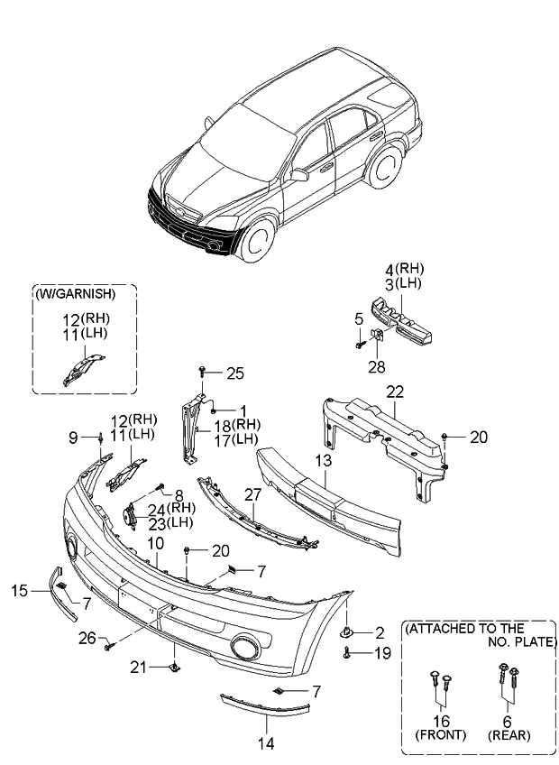 Kia 865123E000XX BLANKING Cover-Front Bumper