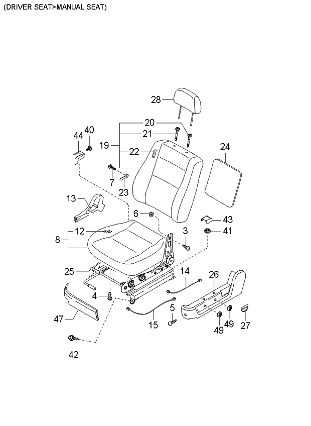 Kia 881613E202CY2 Front Cushion Covering, Left