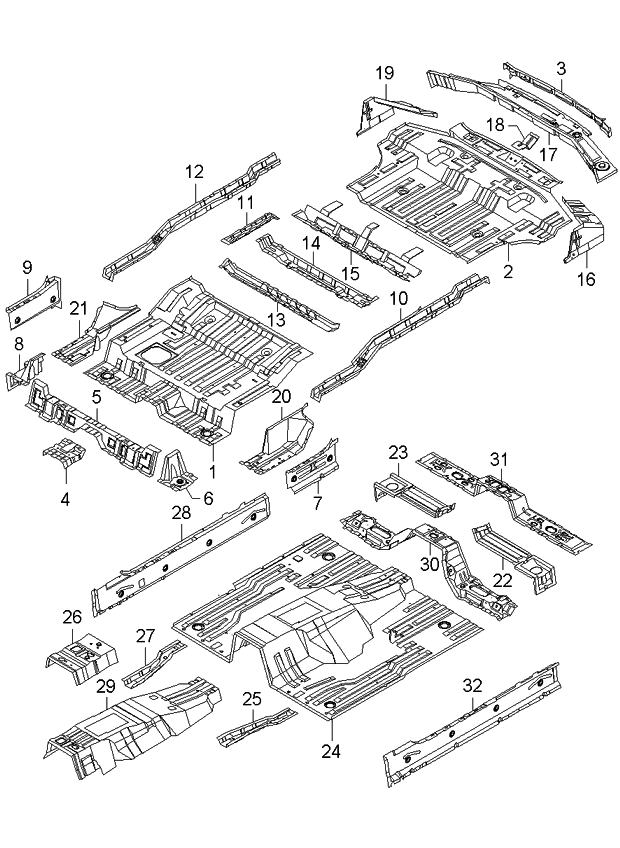 Kia 655613E100 Member Assembly-Rear End