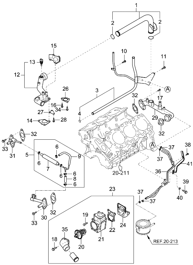 Kia 2563439800 Bracket-Thermostat Housing