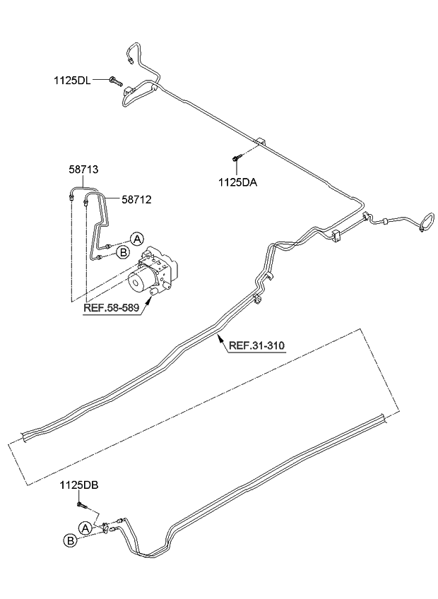 Kia 587131U300 Tube-Hydraulic Module To Connector