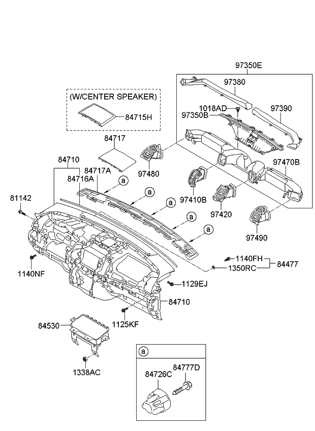 Kia 847101U000VA Crash Pad Assembly-Main