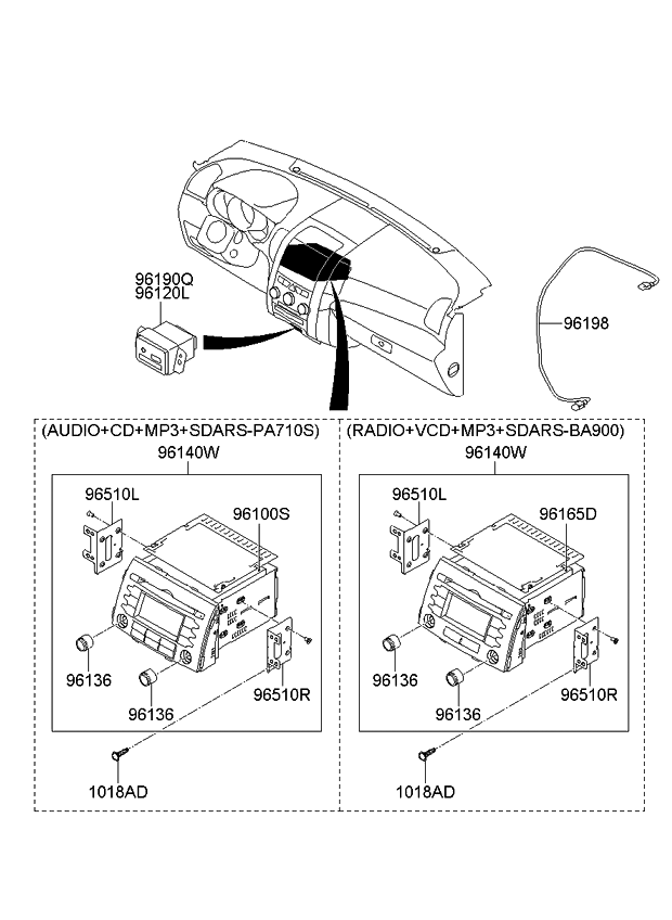 Kia 961401U201CA Audio Assembly