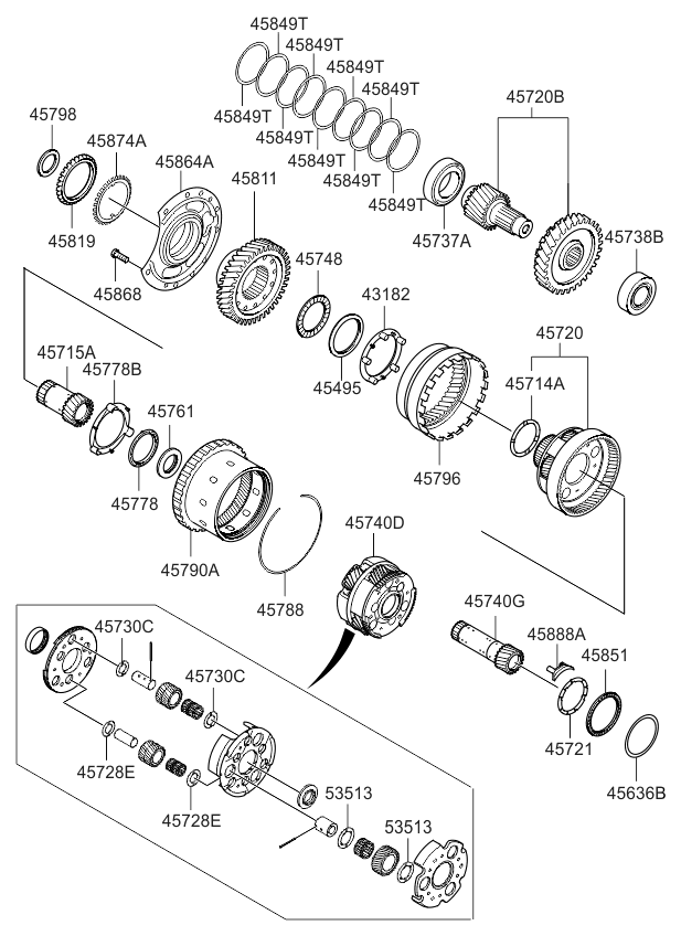 Kia 457203B802 Gear Kit-Automatic TRANSAXLE TRANSFE