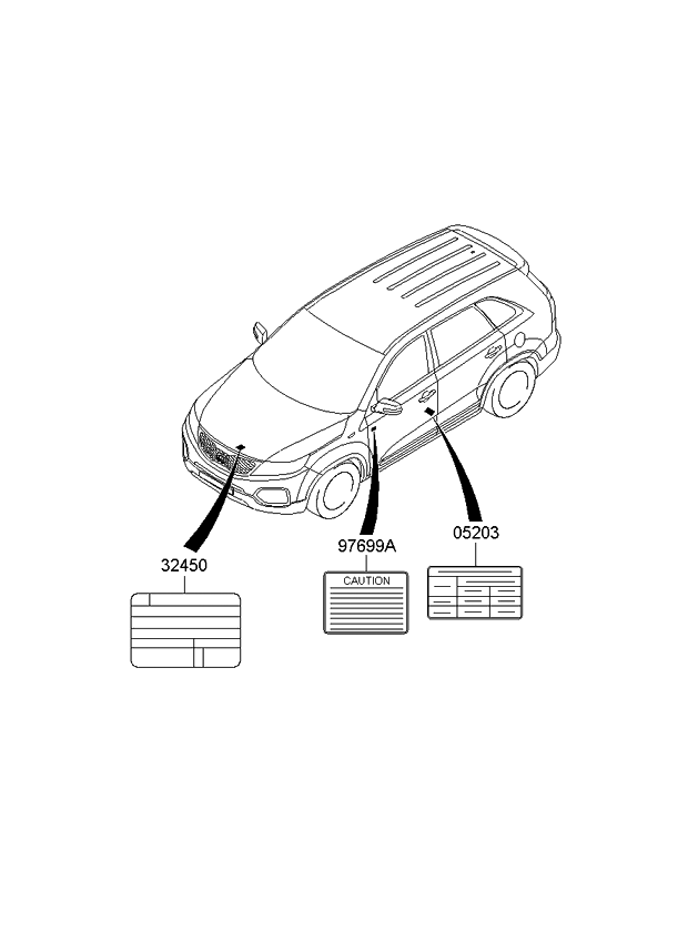 Kia 324503CBA2 Label-Emission