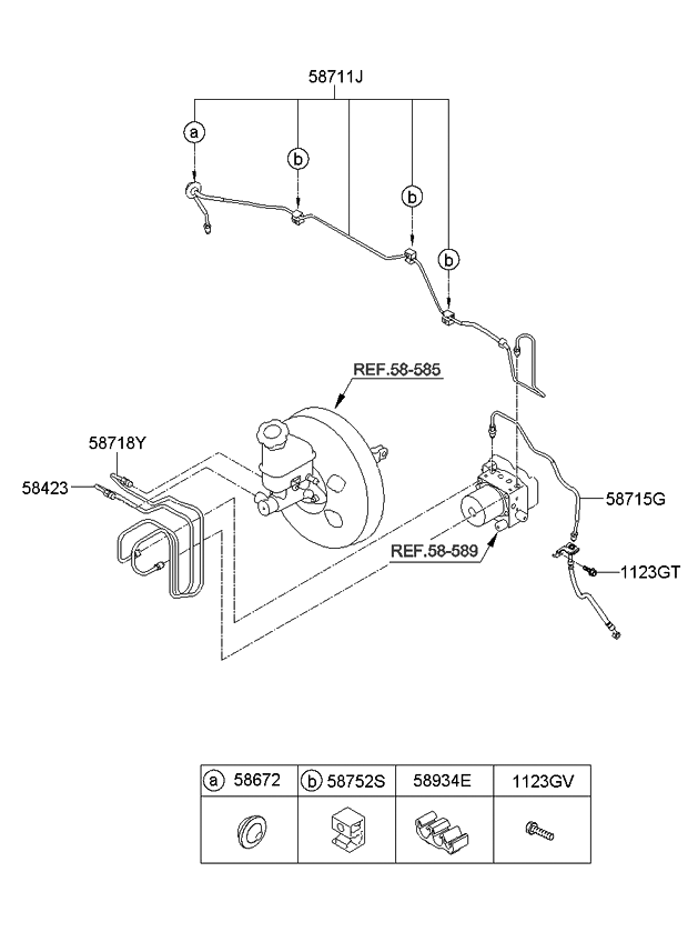 Kia 587221U860 Tube-Master Cylinder To Hydraulic Unit