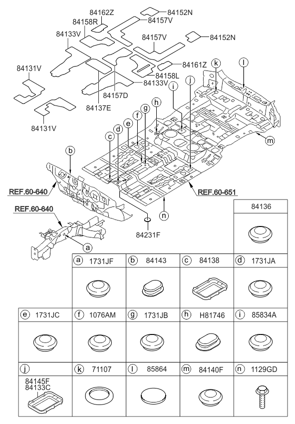 Kia 841612P000 Pad-ANTIVIBRATION Rear Floor