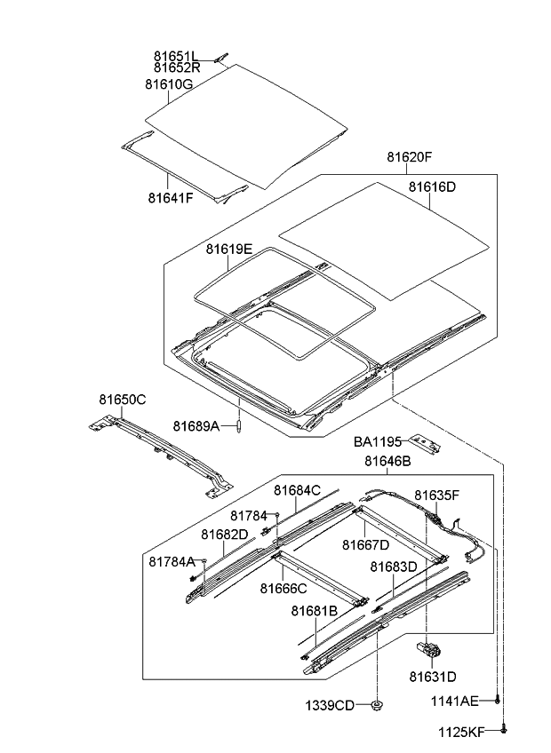 Kia 816672P000J7 Blind Assembly-Panorama Roof Rear R