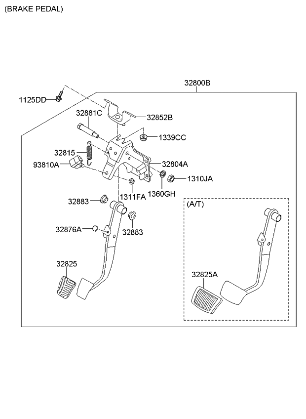 Kia 328001U140 Pedal Assembly-Brake