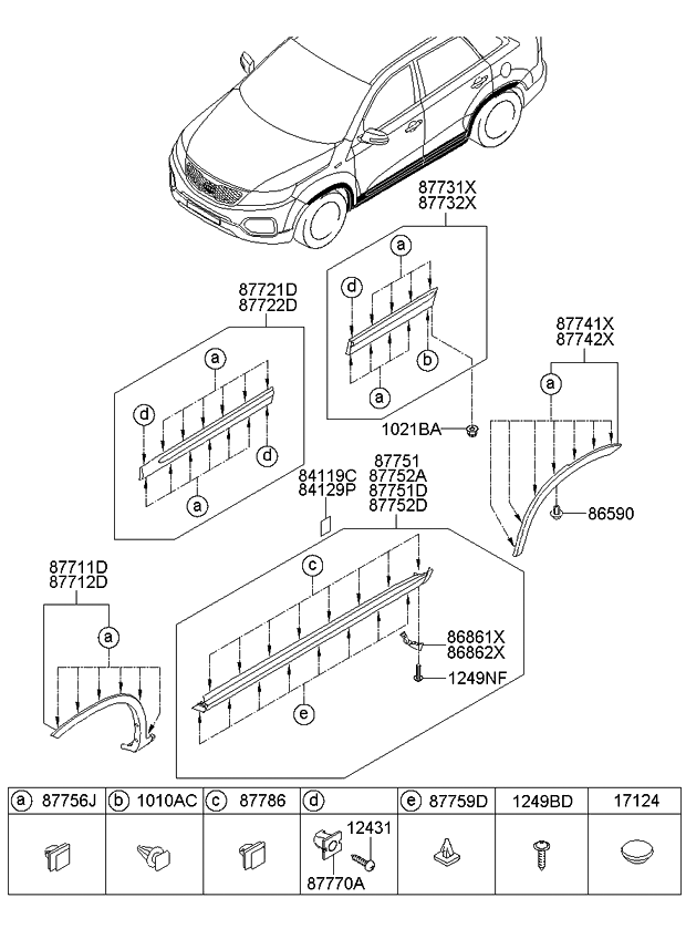 Kia 877112P000 GARNISH Assembly-Fender Si