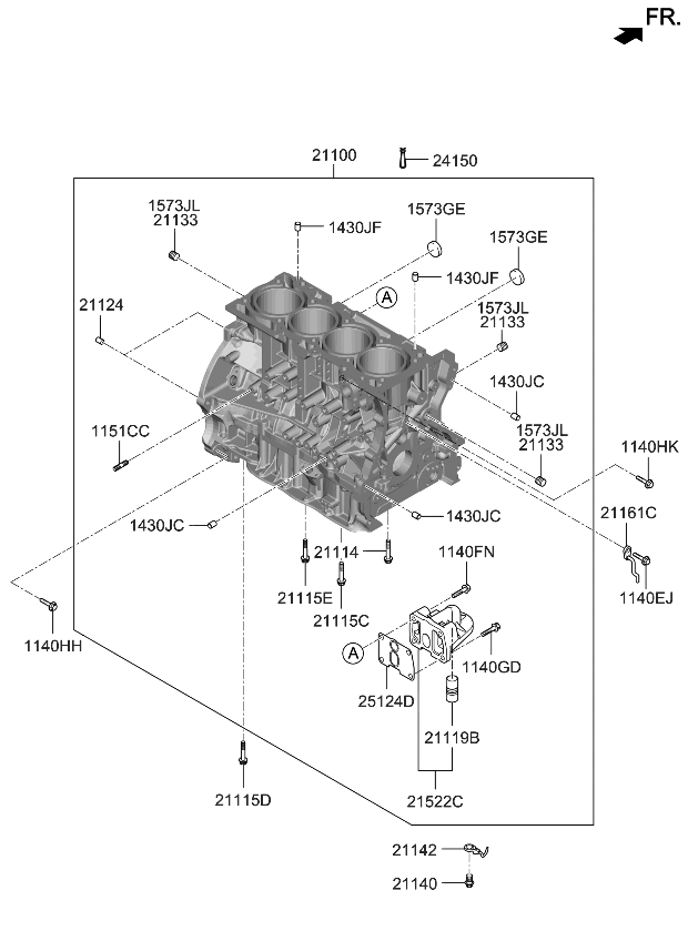 Kia 211002G252 Block Assembly-Cylinder