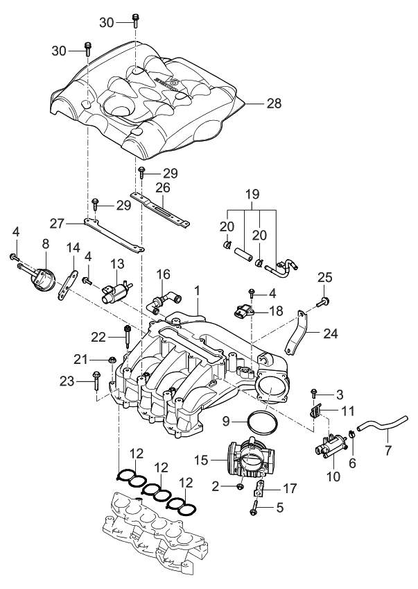 Kia 591304D500 Hose Assembly-Vacuum