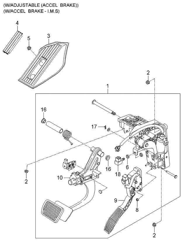 Kia 328104D600 Pedal-Brake