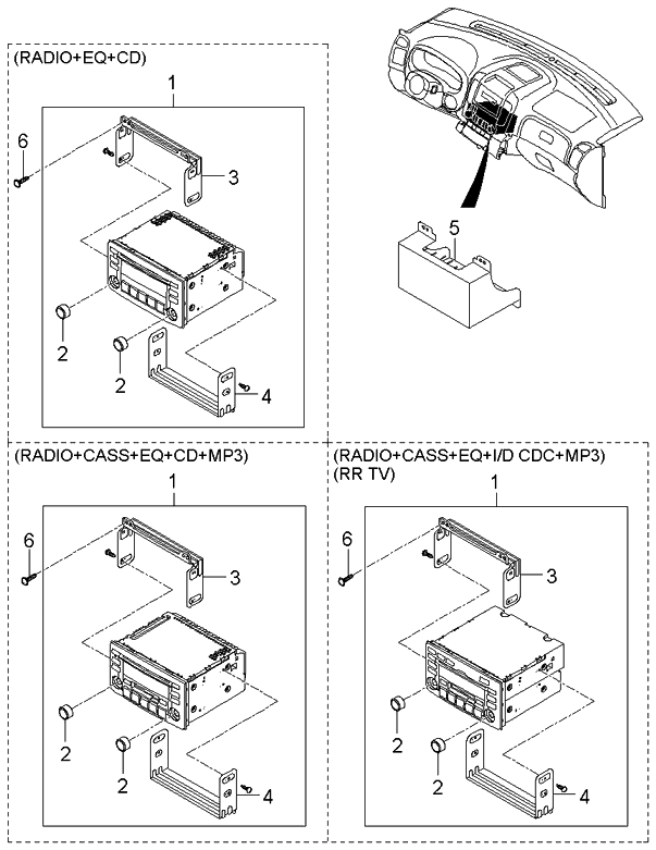 Kia 961264D000 Cover-Radio BLANKING