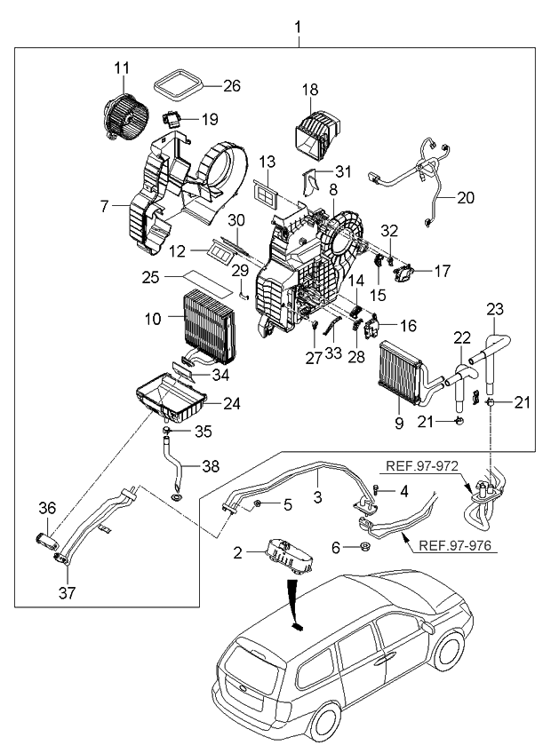 Kia 979124D000 Insulation-Heater Lower