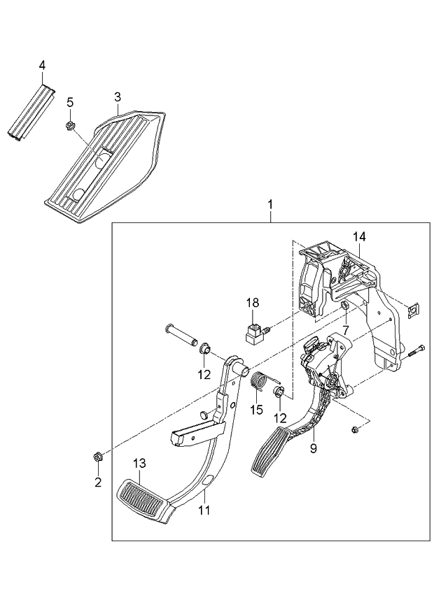 Kia 328004D600 Pedal Assembly-Brake