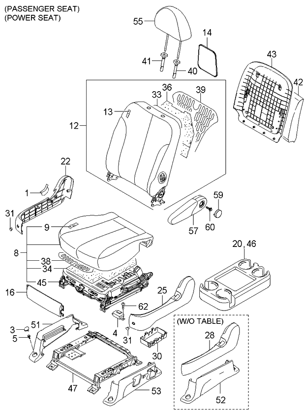 884004D331CS5 Kia Front Seat Back Assembly Right Hand