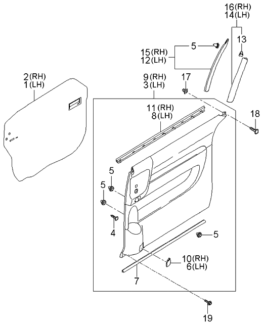 Kia 833014D0109D Panel Complete-Rear Door Trim