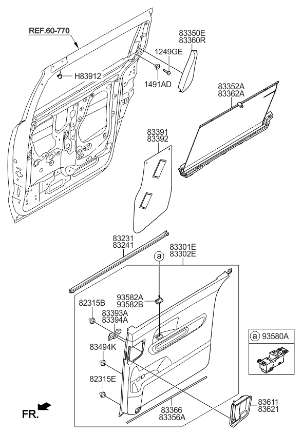 Kia 83305A9110BF8 Panel Assembly-Rear Door