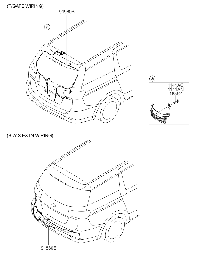 Kia 91680A9010 Wiring Assembly-Tail Gate