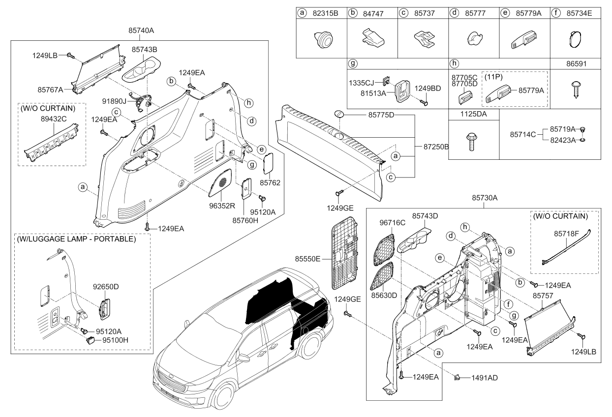 Kia 85740A9071BND Trim Assembly-Luggage Side