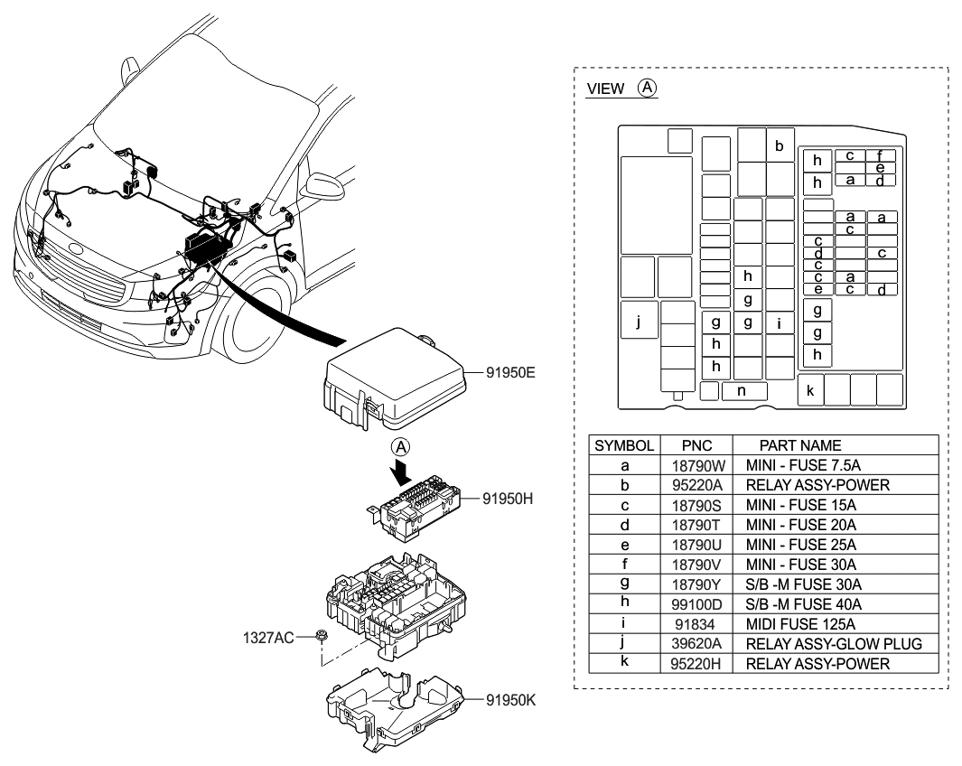 Kia 91950A9320 Upper Cover-Engine Room Box